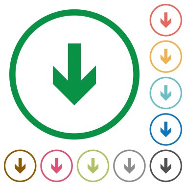 Ok aşağı düz simgeler özetlenen