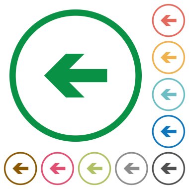 Sol ok düz simgeler özetlenen