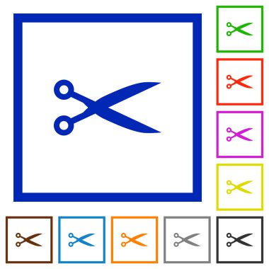 Çerçeveli düz simgeler kesmek