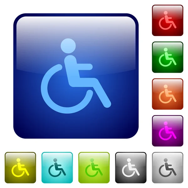Färg funktionshinder fyrkantiga knappar — Stock vektor