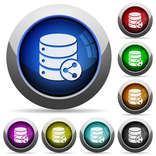 Database table relations button set — Stock Vector