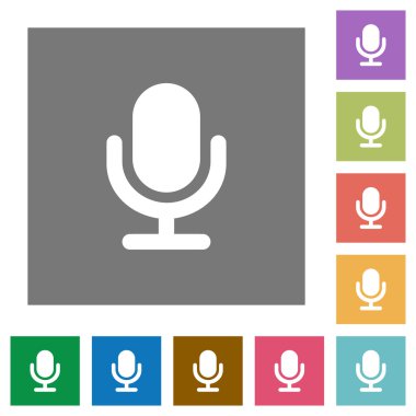 Mikrofon kare düz simgeler