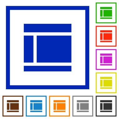 İki sütunlu web düzeni düz simgeler çerçeveli