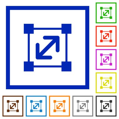 Çerçeveli öğesi düz simgelerini yeniden boyutlandırmak