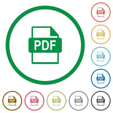 PDF dosya biçiminde düz simgeler özetlenen
