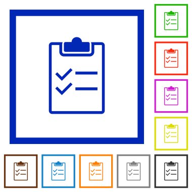 Denetim listesi düz simgeler çerçeveli