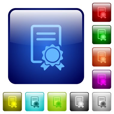 Renk sertifika kare düğmeleri