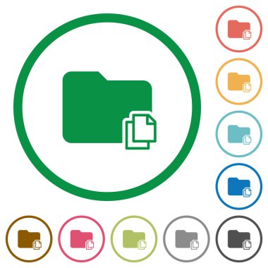 Kopya klasör düz simgeler özetlenen