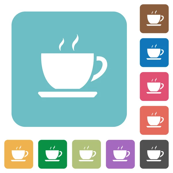 Flache Kaffee-Ikonen — Stockvektor
