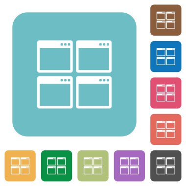 Düz mozaik pencere görünüm modu simgeleri