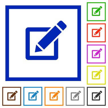 Editör düz simgeler çerçeveli