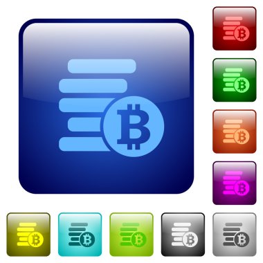 Bitcoins kare düğmeleri renk