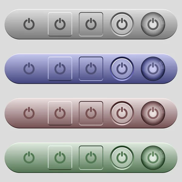 Power switch ikoner på menyraderna — Stock vektor