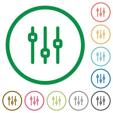 Dikey ayarı düz simgeler özetlenen