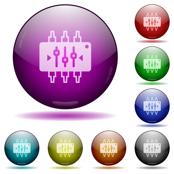 Chip tuning boutons sphères en verre — Image vectorielle