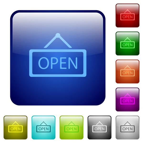 Χρώμα ανοιχτό σημάδι τετράγωνο κουμπιά — Διανυσματικό Αρχείο