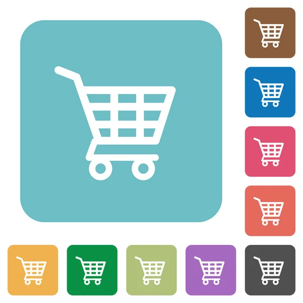 Platte shopping cart pictogrammen — Stockvector