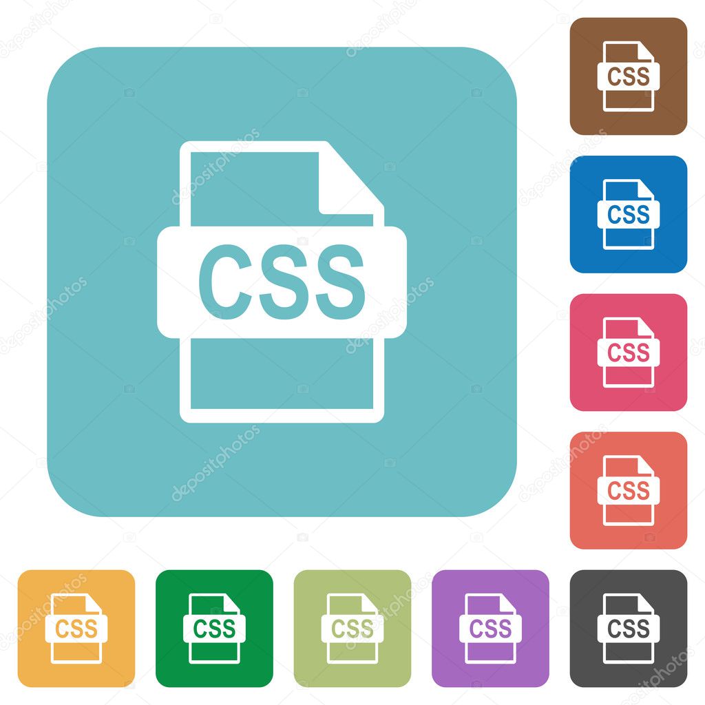 Flat CSS file format icons