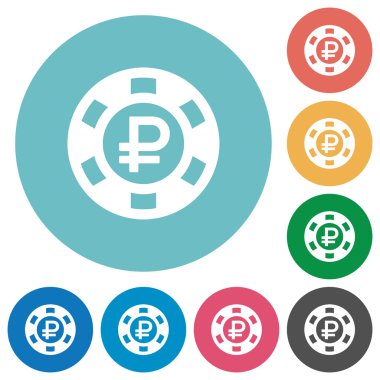 Düz Rublesi casino çip simgeler