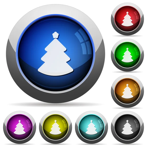 Christmas tree button set — Stock Vector