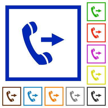 Çağrı giden düz simgeler çerçeveli