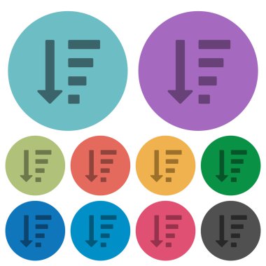 Azalan renk listesi düz simgeleri emretti