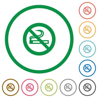 Düz simgeler yok Sigara İçilmez işareti özetlenen