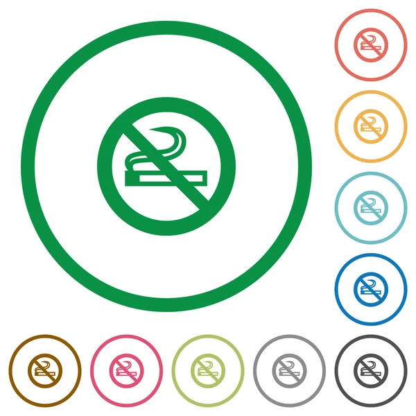 Düz simgeler yok Sigara İçilmez işareti özetlenen