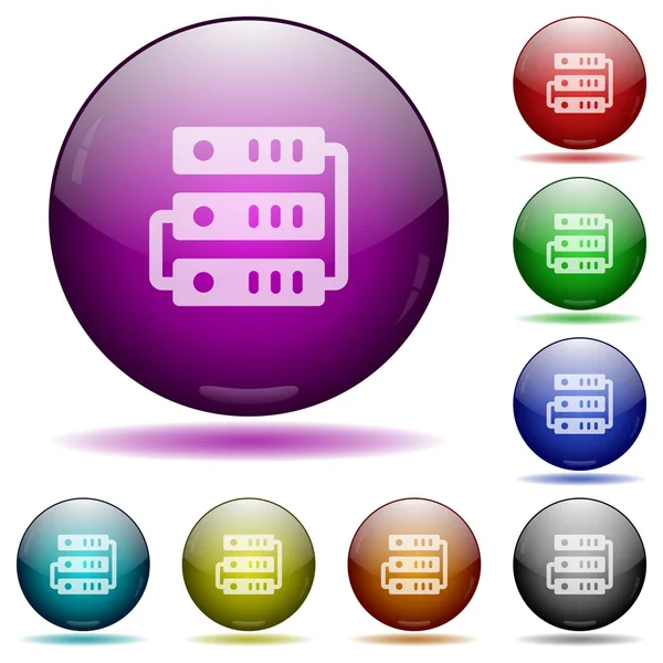 服务器玻璃球体按钮 — 图库矢量图片