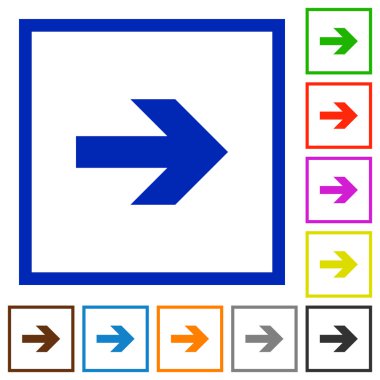 Sağ ok düz simgeler çerçeveli