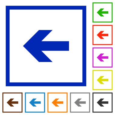 Sol ok düz simgeler çerçeveli