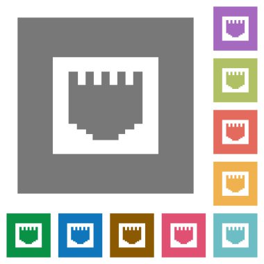 Ethernet konektörü kare düz simgeler