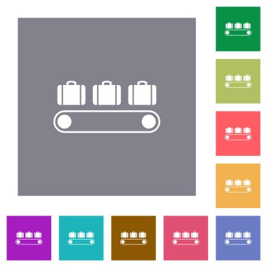 Basit renk kare arkaplanlar üzerinde taşıyıcı düz simgeler