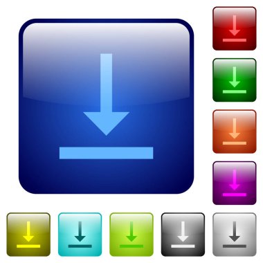 Yuvarlak kare renkli parlak düğme ile alt simgeleri dikey hizala