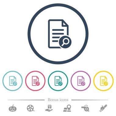 Yuvarlak hatlarda belge düz renk simgelerini ara. 6 bonus simgesi dahil.