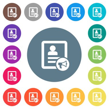 Yuvarlak renkli arkaplanlarda alarm beyazı simgeleriyle temas kur. 17 arkaplan renk varyasyonu dahil.