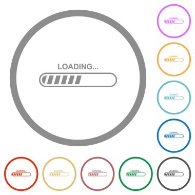 Beyaz arkaplanda düz renk simgeleri yükleniyor