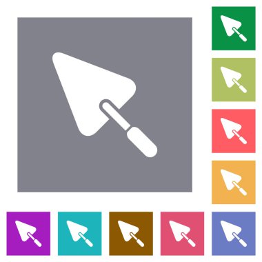 Basit renk kare arkaplanlarında düz simgeler