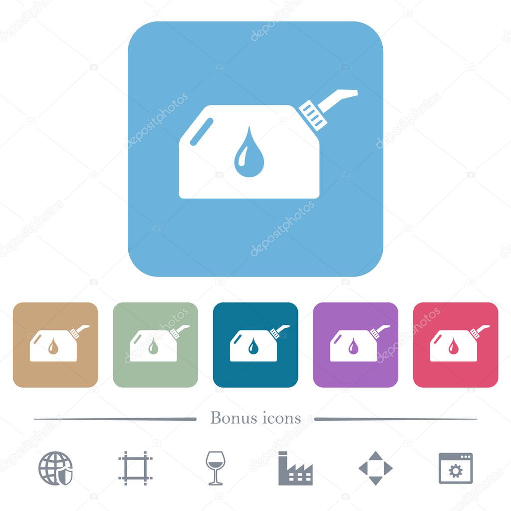 Oiler white flat icons on color rounded square backgrounds. 6 bonus icons included