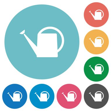 Sulama yuvarlak renk arkaplan üzerinde beyaz simgeler düz olabilir