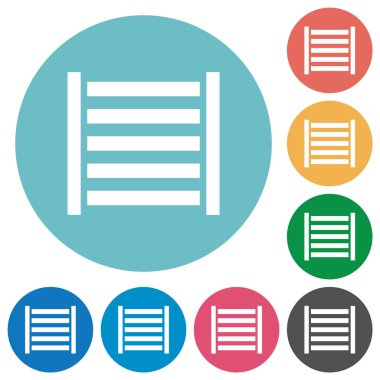 Railway düz beyaz simgeler yuvarlak renk arkaplan