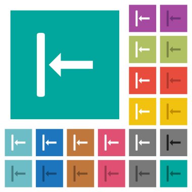 Sade kare arkaplanda çok renkli düz simgelere hizala. Uçan veya etkin efektler için beyaz ve koyu simge varyasyonları.