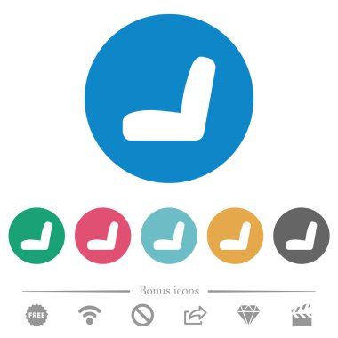 Araba koltuğu düz beyaz simgeler yuvarlak renkli arka planlar. 6 bonus simgesi dahil.