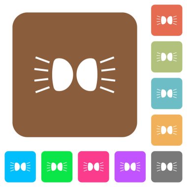 Otomobil park ışıkları düz simgeler yuvarlak kare renkli arkaplanlar.