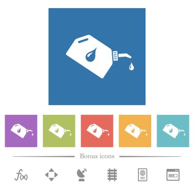 Kare arkaplanlarda yassı beyaz simgelerle yağlı boya. 6 bonus simgesi dahil.