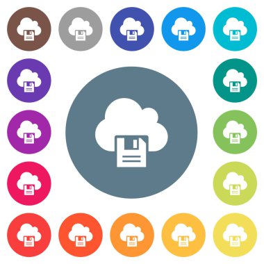 Yuvarlak renkli arka planlarda beyaz simgeler. 17 arkaplan renk varyasyonu dahil.