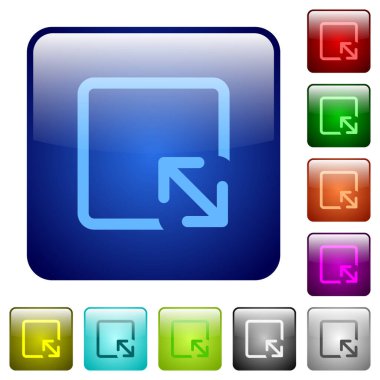 Nesne simgelerini yuvarlak kare renkli parlak düğmelerle yeniden boyutlandır