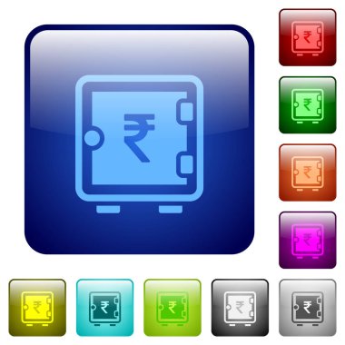 Hint Rupisi yuvarlak kare renkli parlak düğmeli güçlü kutu simgeleri