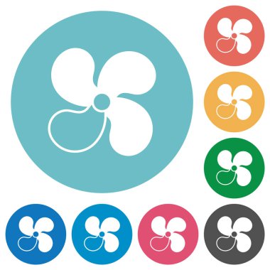 Otomobil fan seviyesi 3 düz beyaz simgeler yuvarlak renk arkaplan