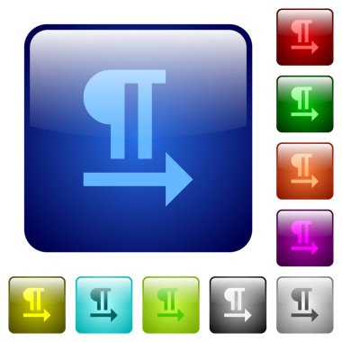 Soldan sağa metin yönü simgeleri yuvarlak kare renkli parlak düğme ile ayarlandı